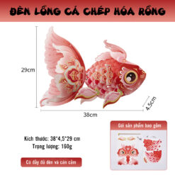 Đèn Lồng Trung Thu Cá Chép Cầm Tay Tự Làm DIY, Lồng Đèn Trang Trí Lễ Hội, Quà Tặng Handmade Mới 2024 - Cá chép #02